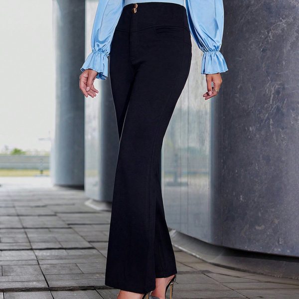Lady’s straight-leg slim fit high-waisted pants - Image 2
