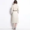 Lady’s pleated skirt long sleeve suit collar patchwork - Image 5