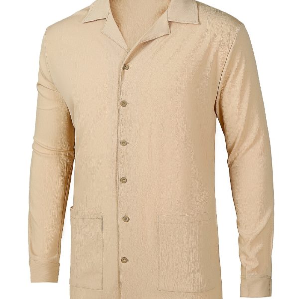 Men's casual lapel long-sleeved top - Image 4