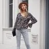 Lady’s V-neck chiffon floral top - Image 2