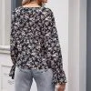 Lady’s V-neck chiffon floral top - Image 6