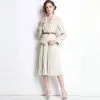 Lady’s pleated skirt long sleeve suit collar patchwork - Image 4