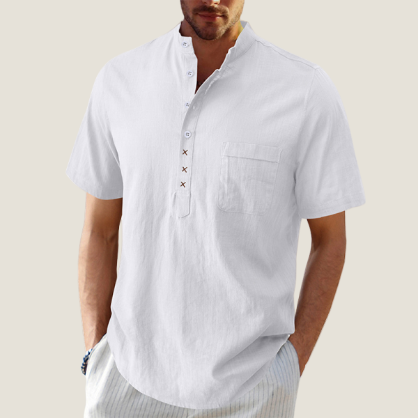Men's Cotton linen beach top - Image 2