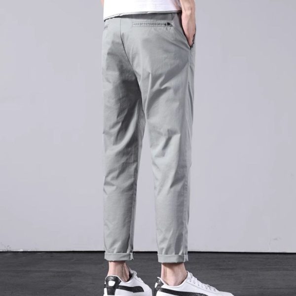 Men's slim-fit straight-leg nine-point pants - Image 2