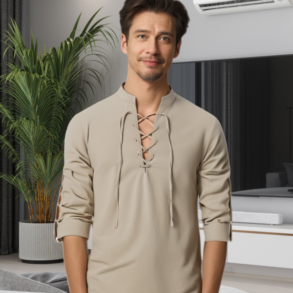 Men's Cotton and linen vintage top - Image 2