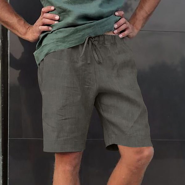 Men's solid color lace-up sweatpants