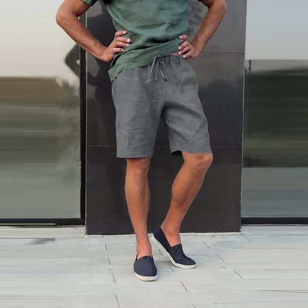Men's solid color lace-up sweatpants - Image 2