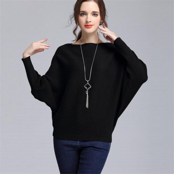 Women's Threaded Bat Sleeve Knitted