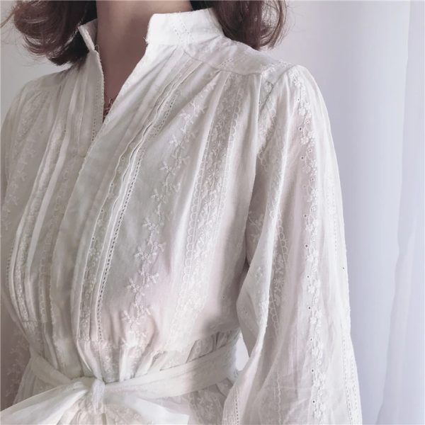 V-neck long sleeved ruffled skirt - Image 2
