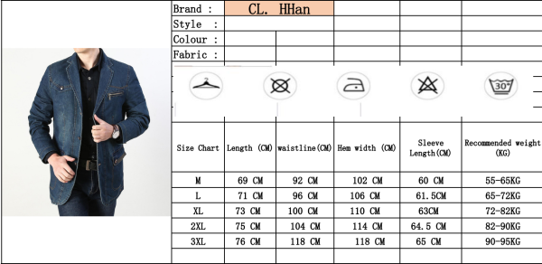 Men's spring and autumn denim suit top - Image 4