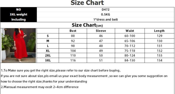 Solid color plus size cross-border dress - Image 4