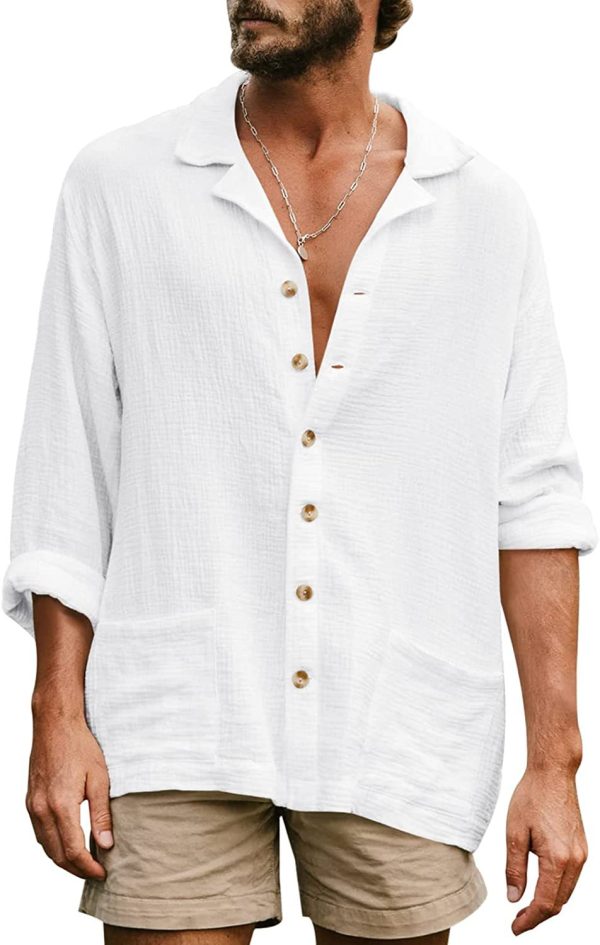 Loose oversized casual lapel long sleeved shirt - Image 4