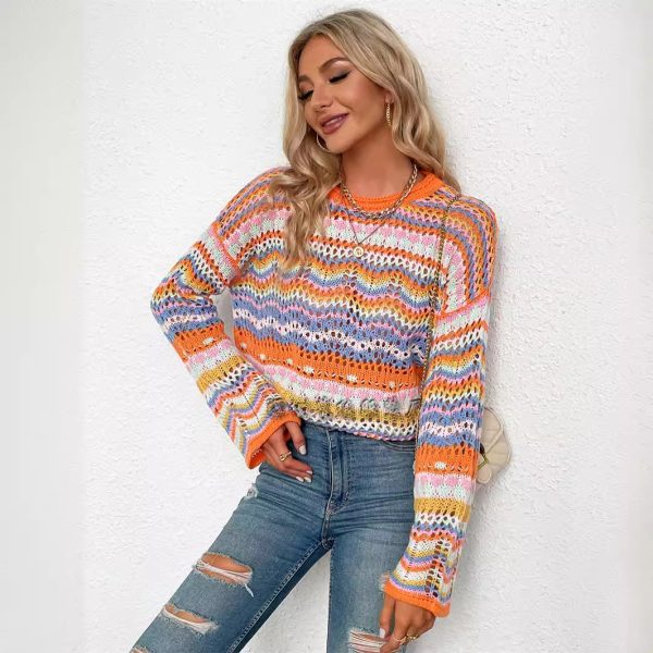 spliced knitted sweater