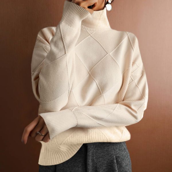 Loose high neck warm sweater - Image 5