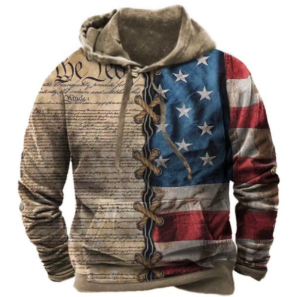 US Flag 3D Printed Hoodie