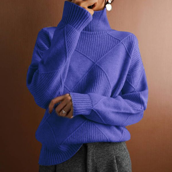 Loose high neck warm sweater - Image 2