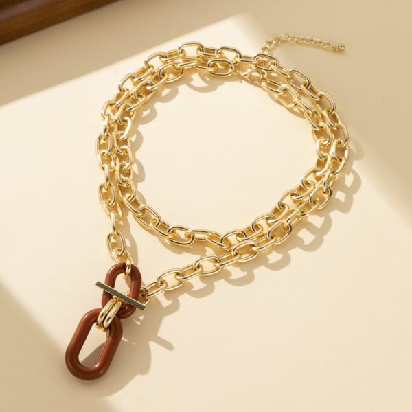 Personalized Aluminum Link Multi-Layer Necklace - Image 4