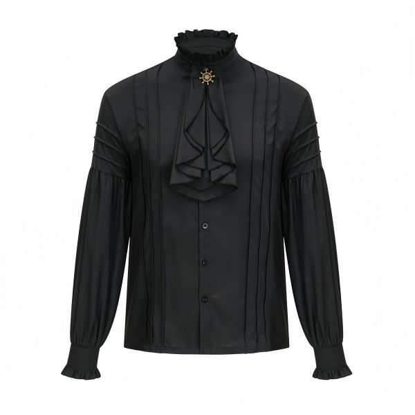 Steampunk ruffled long sleeved shirt