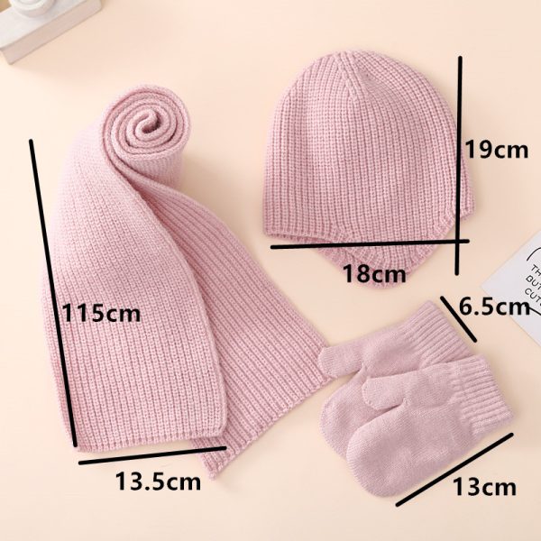 Winter baby hat, gloves, scarf 3 piece set - Image 4