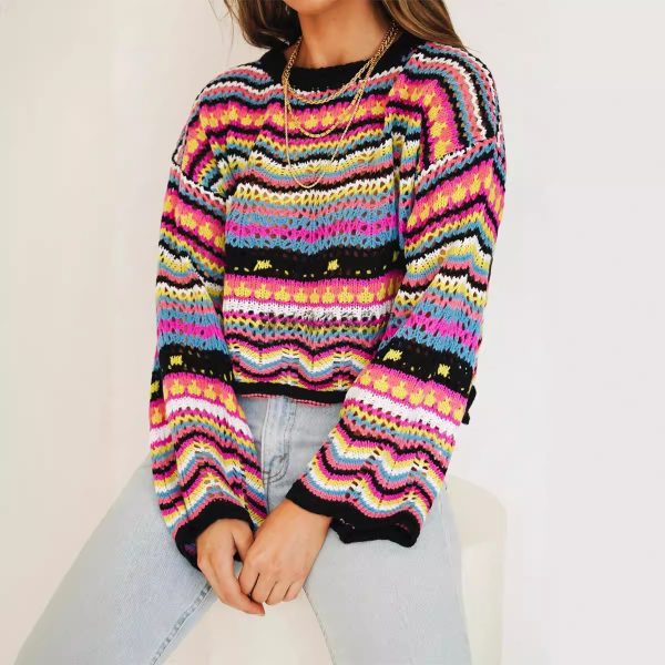 spliced knitted sweater - Image 3