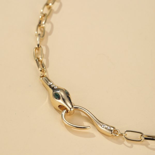 Fine metal snake necklace set with diamonds - Image 4