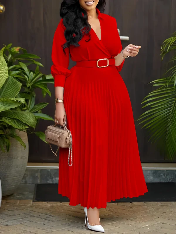 Solid color plus size cross-border dress - Image 3