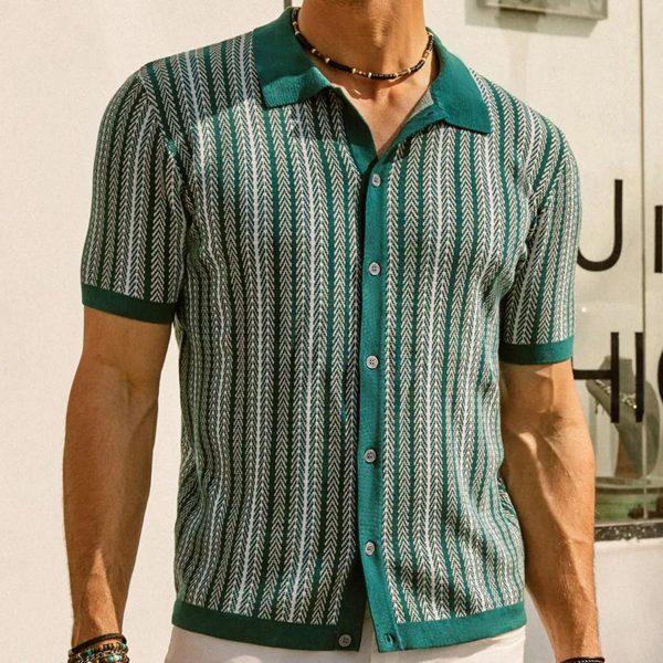 Jacquard Business Knitted Shirt - Image 2
