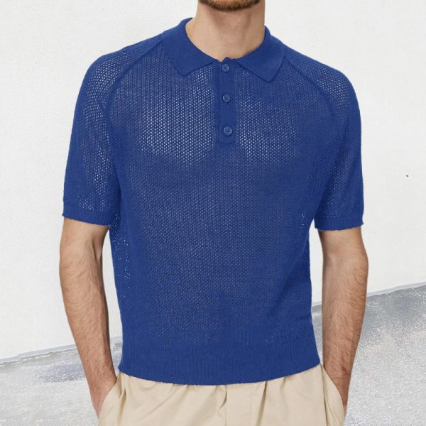 Thin hollow short sleeved knitted sweater - Image 3
