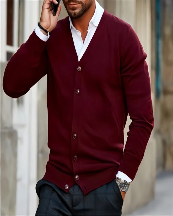 Men's casual knitted cardigan - Image 3