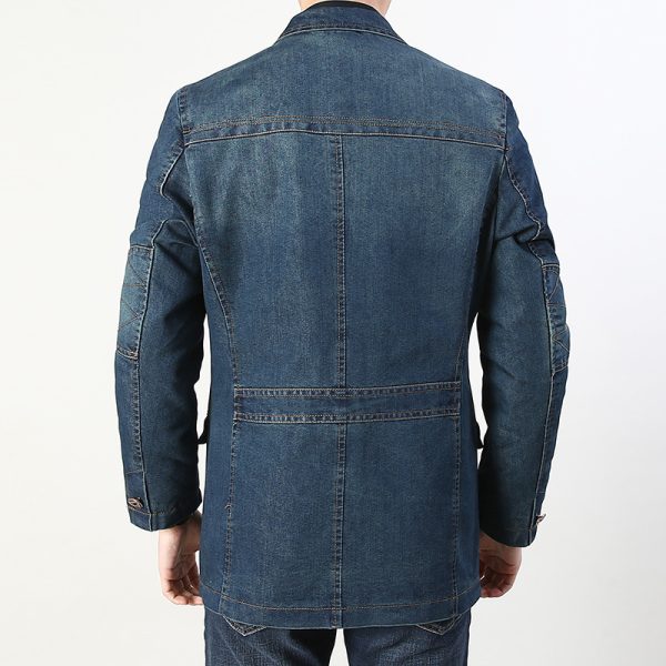 Men's spring and autumn denim suit top - Image 3