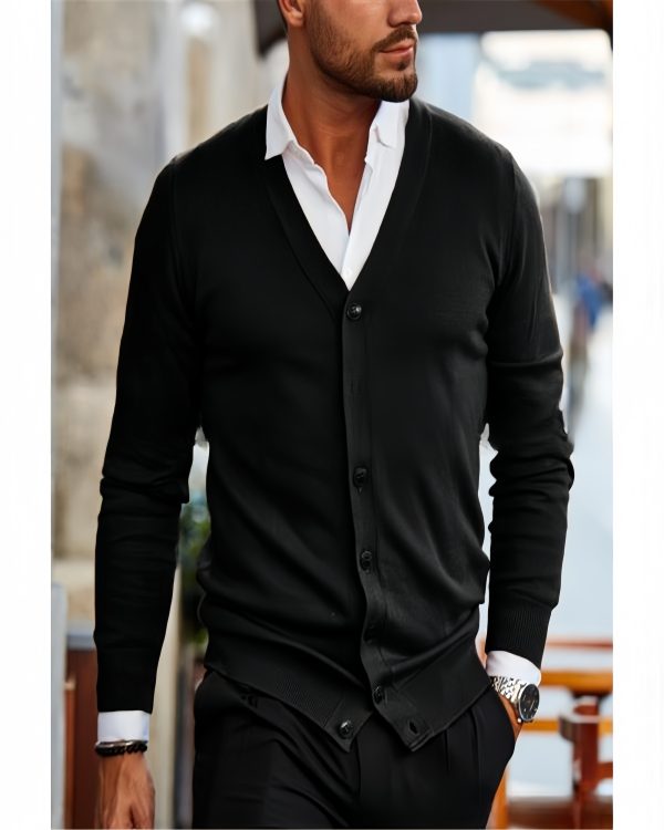 Men's casual knitted cardigan - Image 2
