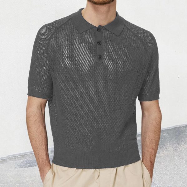 Thin hollow short sleeved knitted sweater - Image 2