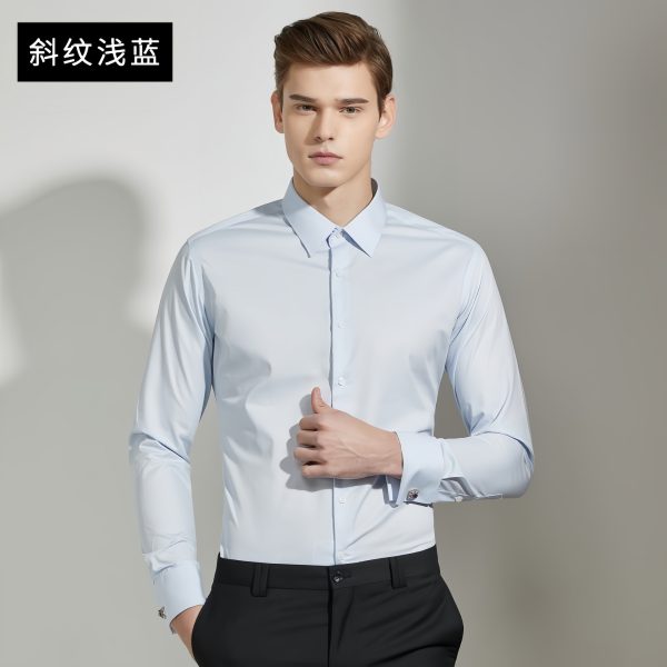 Men’s Business Solid Color Shirt (Style 2) - Image 2