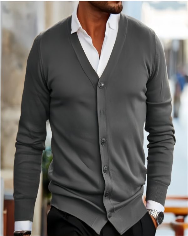 Men's casual knitted cardigan