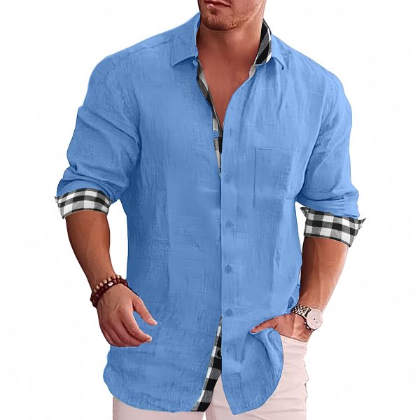Men's casual cotton and linen shirt