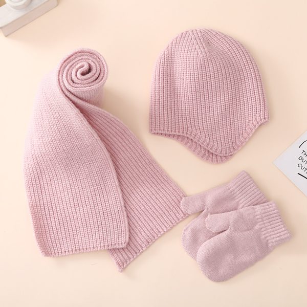 Winter baby hat, gloves, scarf 3 piece set - Image 2