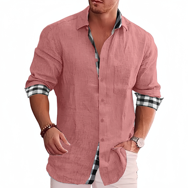 Men's casual cotton and linen shirt - Image 4
