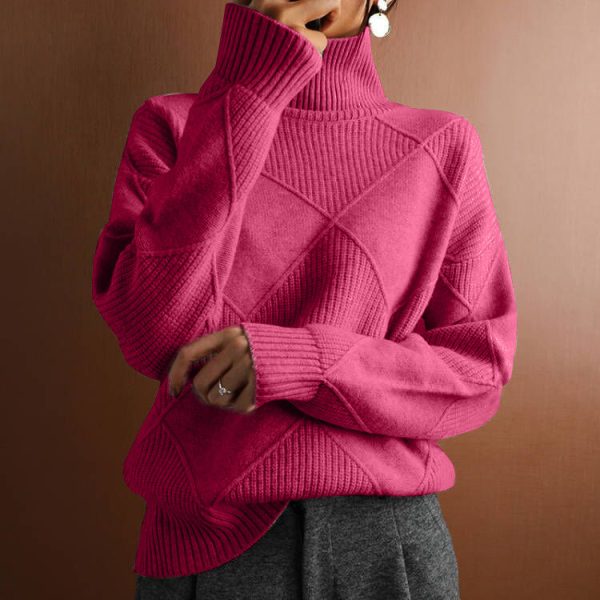 Loose high neck warm sweater - Image 3