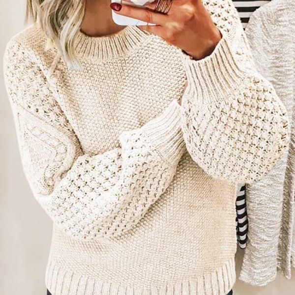 Solid color knitted top - Image 4