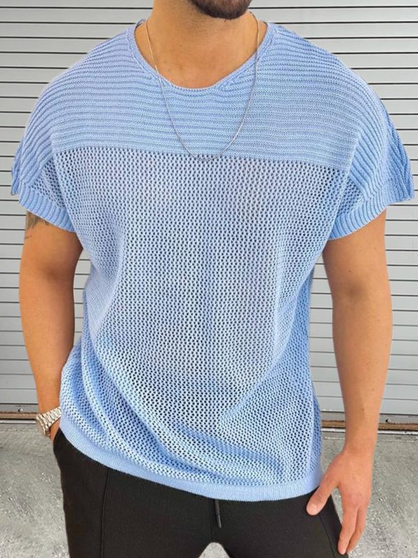 Thin hollow knitted sweater