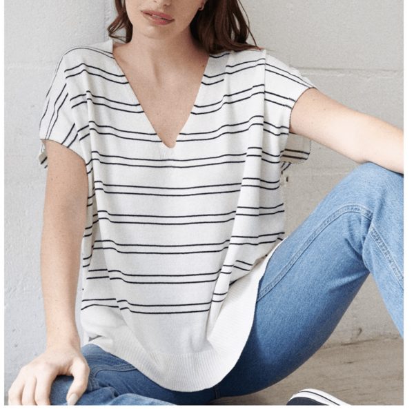 Women's striped knitted vest - Image 2