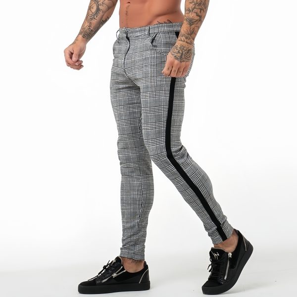 Men's small footed checkered pants - Image 2