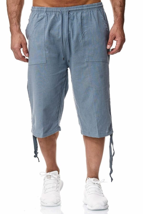 Seven point casual pants cotton and linen pants