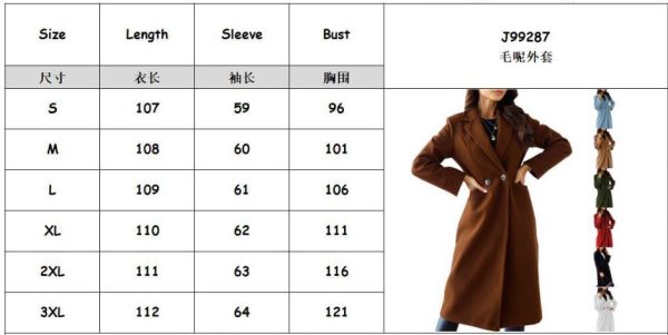 Solid color double breasted woolen jacket - Image 7