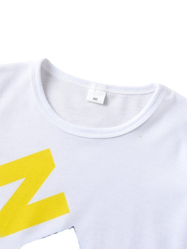 Boys and girls round neck short sleeved T-shirt shorts set - Image 2