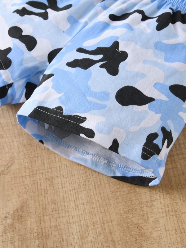 Boys and girls round neck short sleeved T-shirt shorts set - Image 4