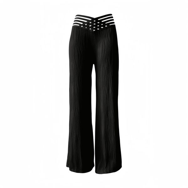 High waisted straight leg casual wide leg pants - Image 3