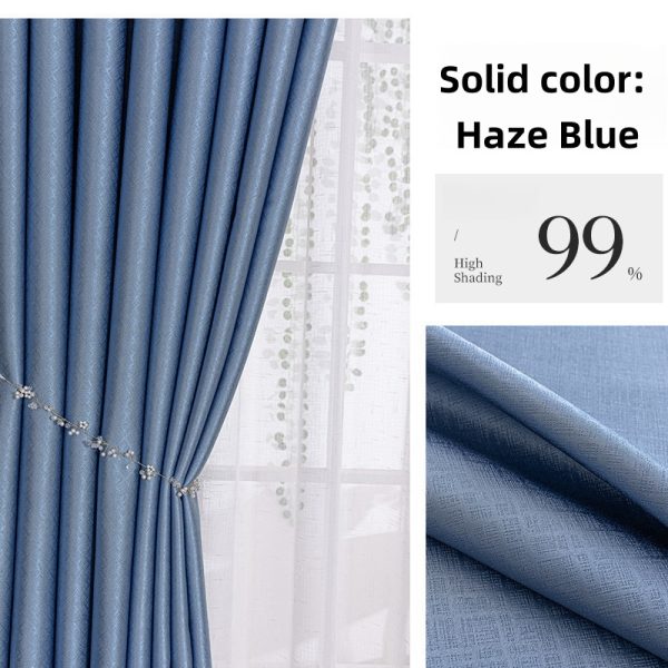 Fully blackout bedroom sunscreen and thermal insulation curtain cloth, finished hook