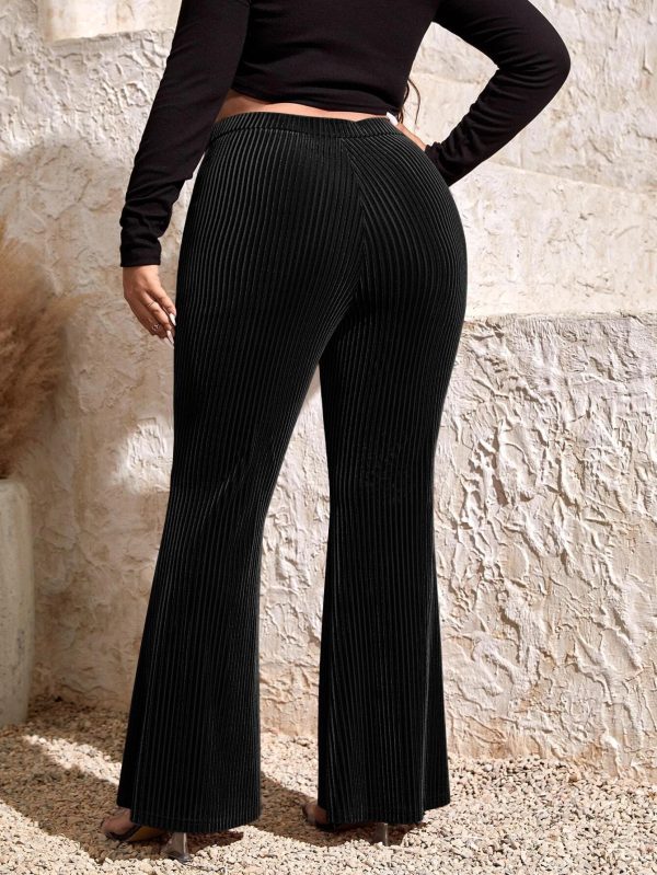 Elastic waisted flared pants - Image 4