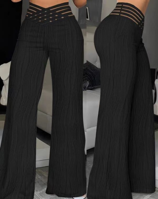 High waisted straight leg casual wide leg pants - Image 4